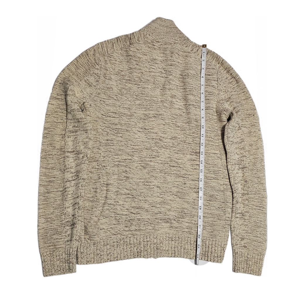 Guess Beige Marbled Zip Up Mock Neck Sweater Men - Picture 14 of 15